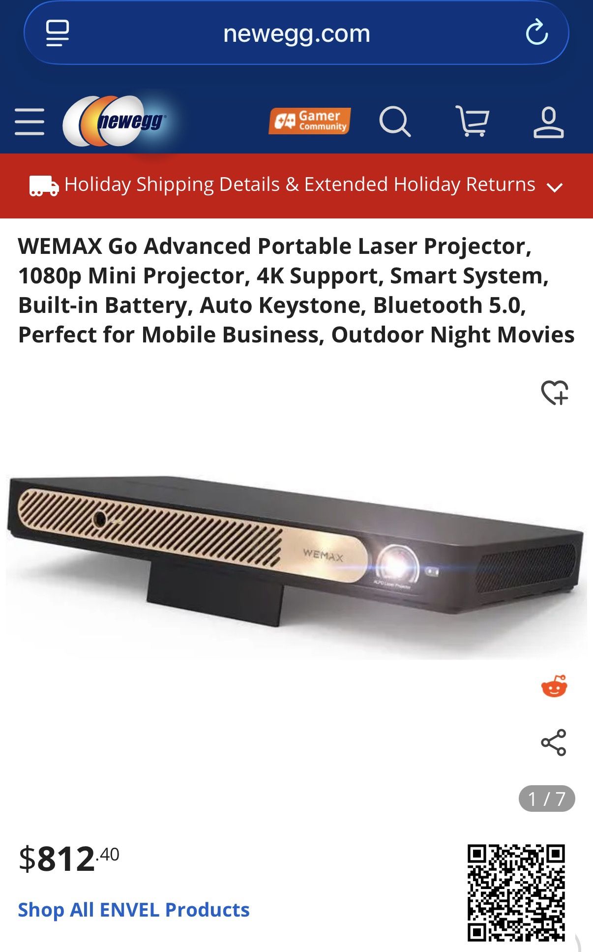 WEMAX Go Advanced Portable Laser Projector