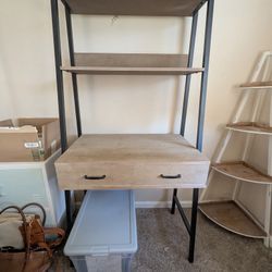 Tall Desk/bookcase wood/metal