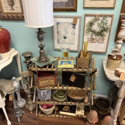 Beautiful Wooden Foldable Shelf or Plant Stand Rustic Farmhouse Coastal Shabby Chic