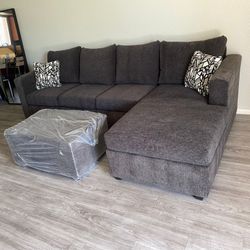 Grey Sectional With Ottoman ‼️new In Stock‼️