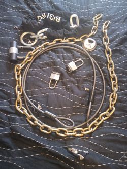 Three bike chains with locks