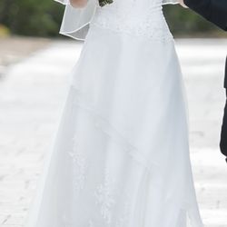 Cosmobella Wedding Dress. A-line, beaded corset top. 