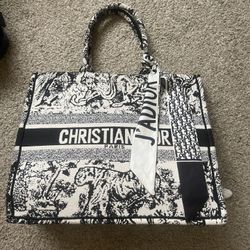 Christian Dior Canvas Tote Bag Large