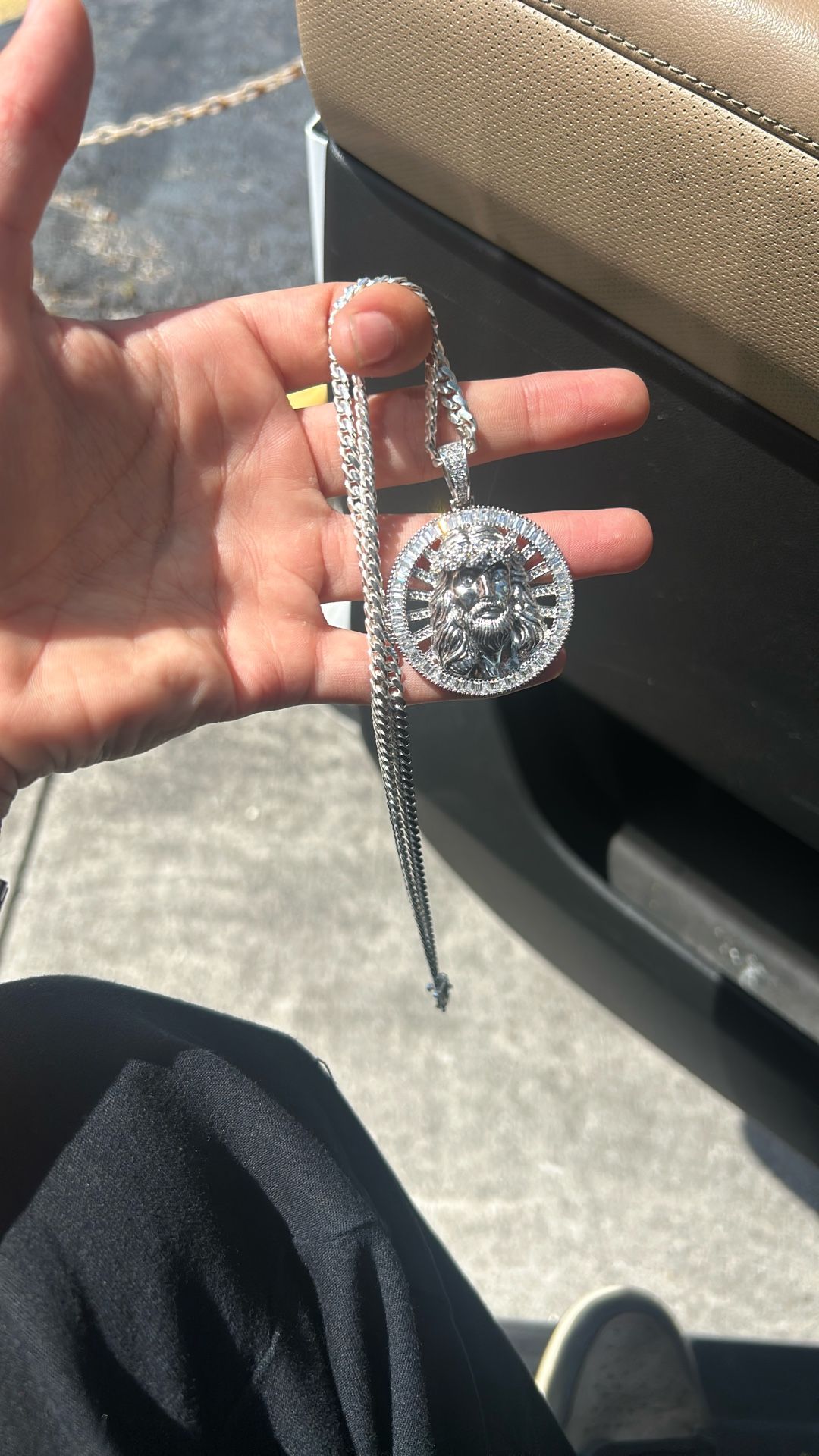 Moissanite Jesus Pendant