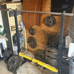 Weight Set + Squat Rack 