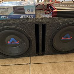 2-12 Inch Speakers With 2 1,000 Watts Amps Excellent Condition!!