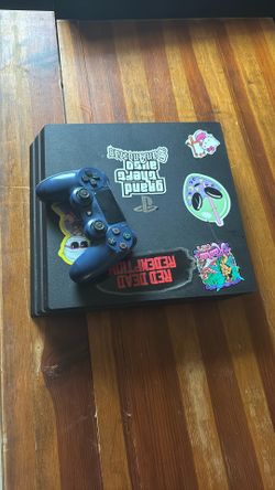 PS4 Pro With Blue Controller