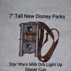 New Unused Disney Parks Star Wars Galaxies Edge Milk Orb Light Up Sipper Cup With Lanyard