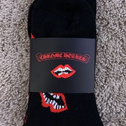 Chrome Hearts Chomper Socks Black /Red