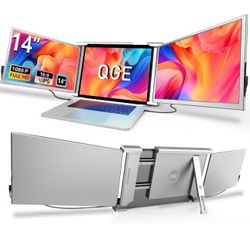 Laptop Screen Extender, 14" 1080P FHD Triple Monitor for Laptop Extension- 315°Rotate Portable Dual Monitor Screen for 13.3-16.5" Laptops Type-C/HDMI/