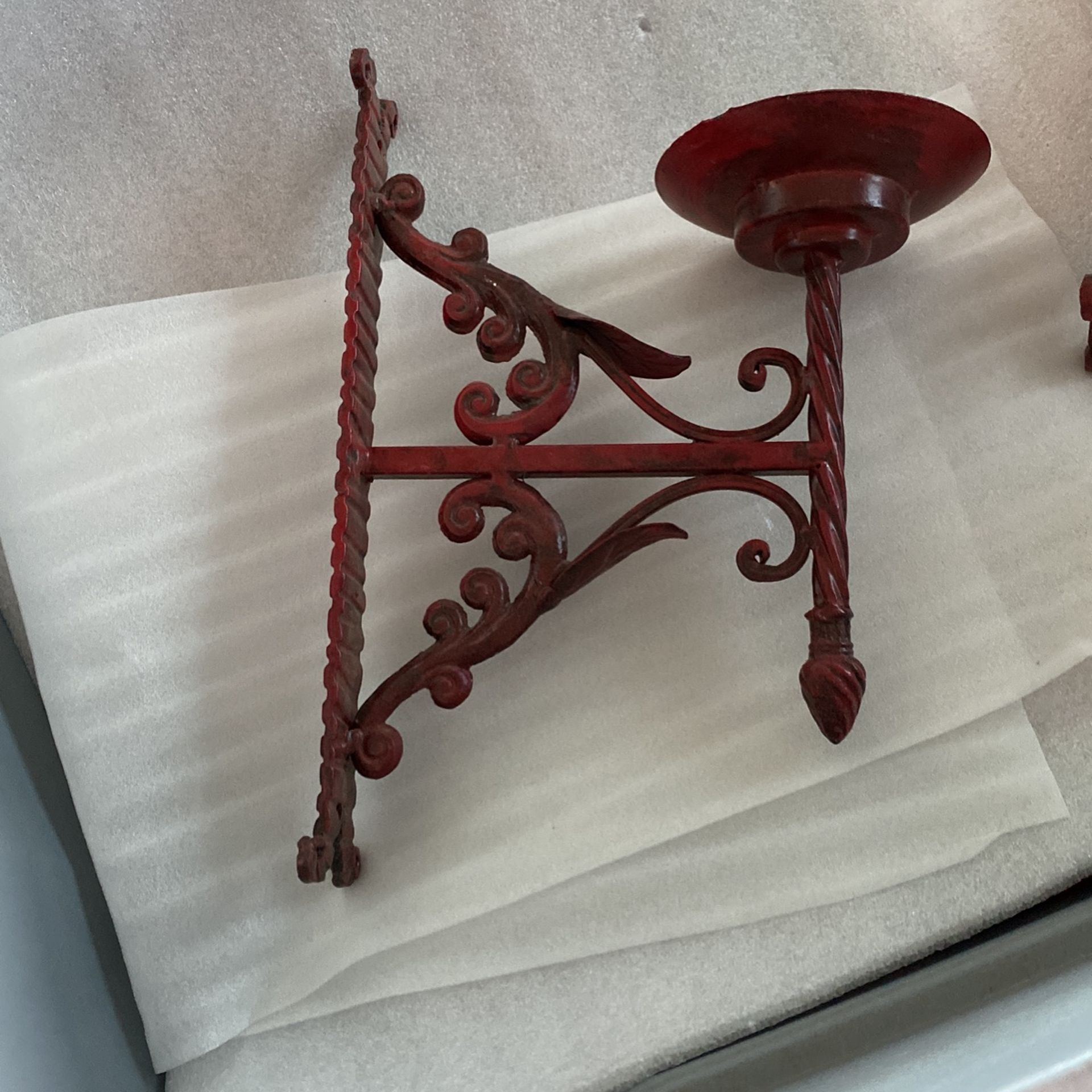 Pair Of Red Candle Holders