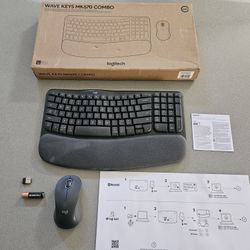 Logitech Wave Keys MK670 Combo - Wireless Ergonomic Keyboard With Signature M550L Wireless Mouse 