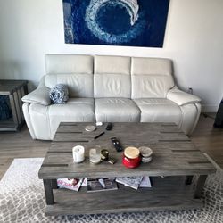 87” Top Grain Leather Sofa