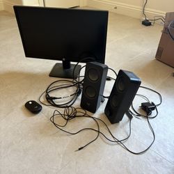 Computer Monitor, Speakers, Mouse Bundle 