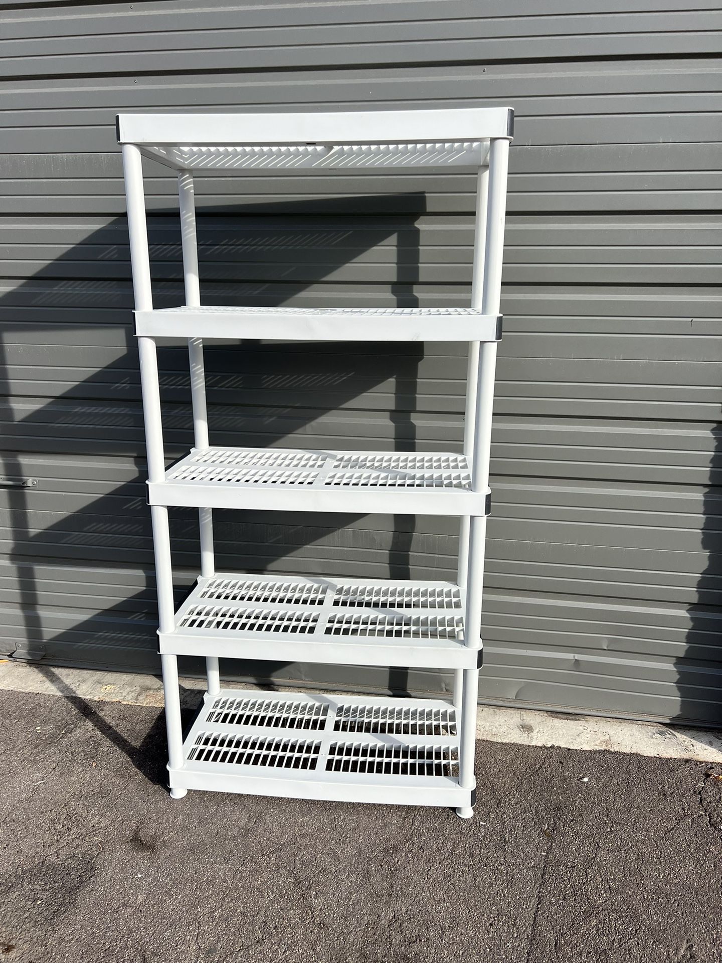 5Tier Plastic Garage Storage Shelving Unit in Gray (36 in. W x 72 in