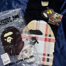 Black BurBerry A Bathing Ape size M