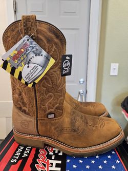 Double H Dwight DH3567 Safety Toe Western Work Boots Size 10.5 D
