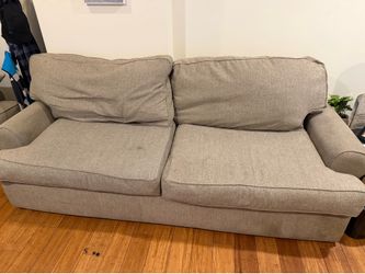 Beige Fabric Two-Seat Sofa