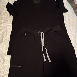 Figs Black Scrubs Set