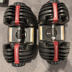 Bowflex Dumbbells (pair) with adjustable bench