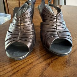 Naturalizer:  Bronze Color  Leather Upper High Heeled Sandals