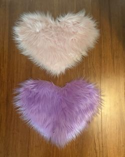 Light Pink Heart Rug/ Purple Hearted Rug