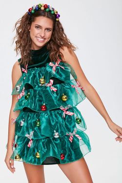 Forever 21 Christmas Tree dress Size M