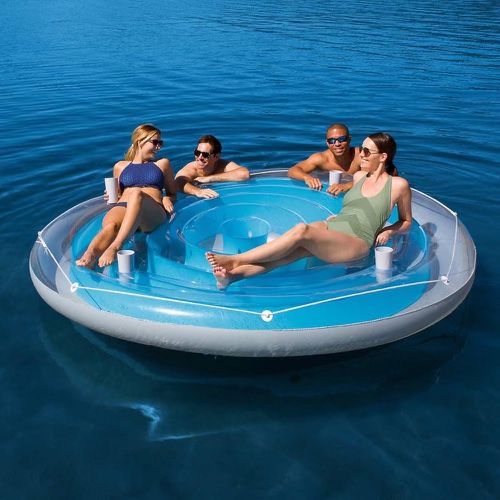 Bestway 4 Person Cooler Z Aqua Blue Floating Island Water Inflatable Coolerz  