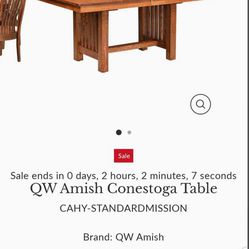 Mission Craftsman Dining Table with 4 Chairs