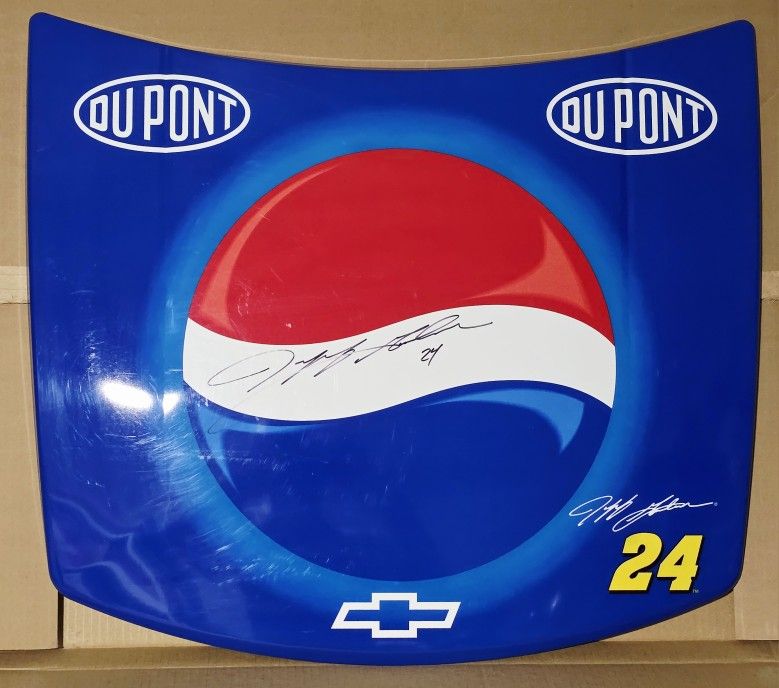 JEFF GORDON Signed HIREV Metal Hood PEPSI Wall Hood Dupont Autographed with #24