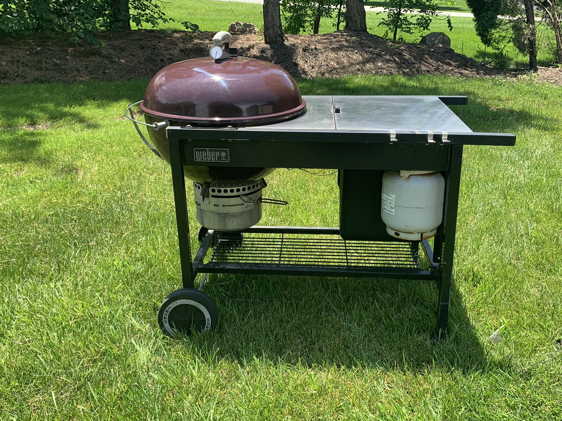 Weber Performer Stainless Steel Charcoal Grill Plum Excellent Condition