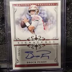 BROCK PURDY 2025 PANINI NATIONAL TREASURES SIGNATURES AUTO /99 49ERS