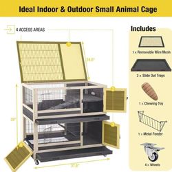 🥨Aivituvin-AIR34 Indoor and Outdoor Bunny Cage | Rabbit Hutch (Inner Space 14.1 ft²)