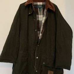 Lauren Ralph Lauren Men's Vintage Canvas Outdoor Jacket Olive Green Size Small S