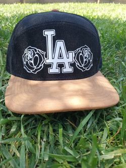 Black Corduroy La Snapback