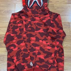 Red Camo Bape Hoodie Fits A Size Medium 