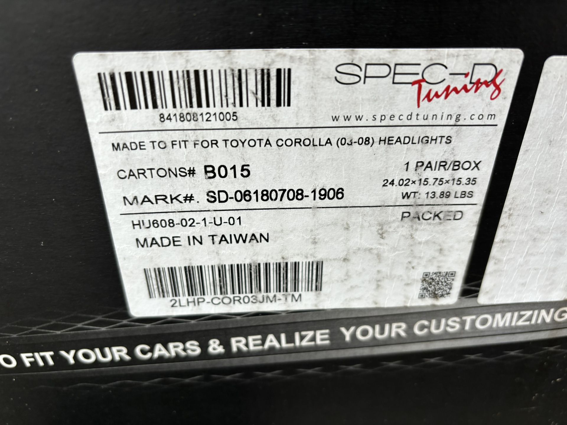 Pair Of Toyota Corolla Headlights