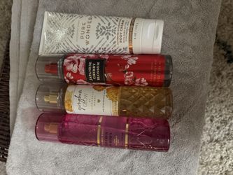 Bath & Body Works Bundle – Body Mists + Cream – 4 Pieces