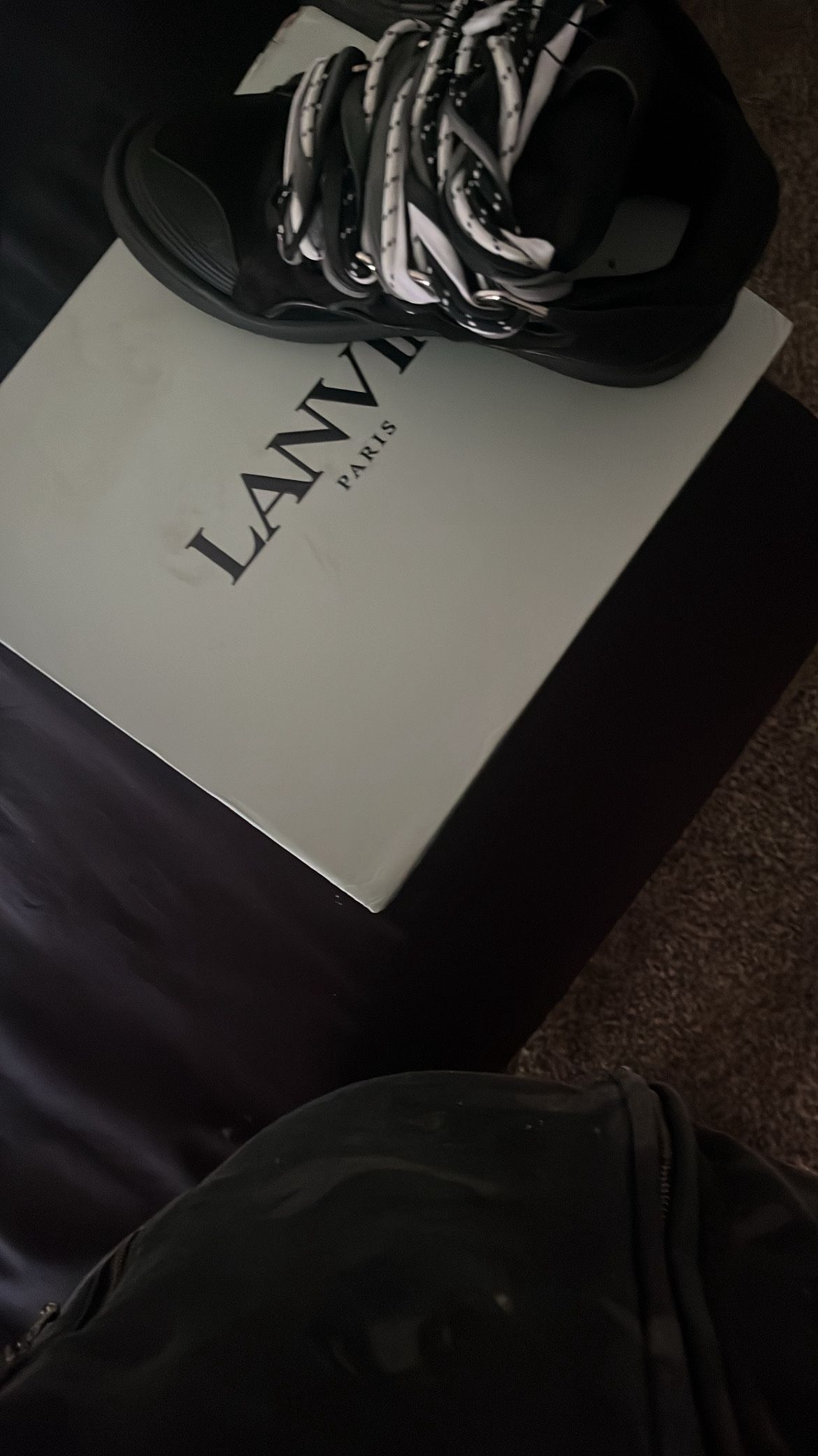 Lanvin LEATHER CURB SNEAKERS