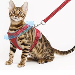 Supet Cat Harness and Leash for Walking Escape Proof, Adjustable Harness for Cats, Easy Control Small Cat Harness for Medium Large Kitten Red 🆕✅NEW