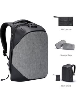 KORIN ClickPackPro Laptop Backpack Waterproof Travel Daypack with USB Charging Port TSA Lock