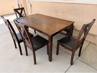 Dining table set with bench