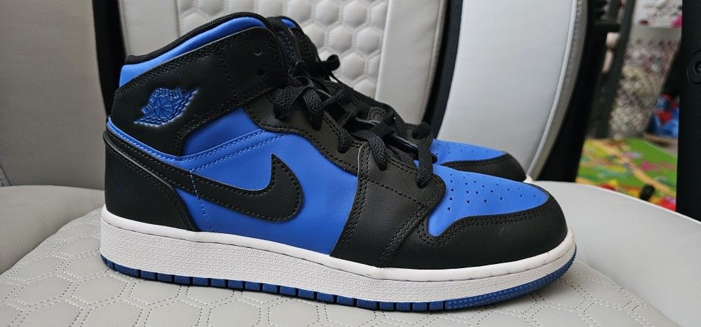 Air Jordan 1 Mid GS 'Black Royal Blue