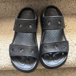 Crocs Crush Platform Sandals Slides Black Women’s Size 12