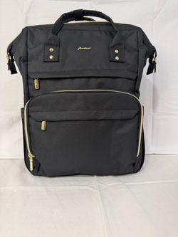 Black Backpack with Gold Hardware