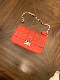 Christian Dior Lambskin Shoulder Bag Handbag red