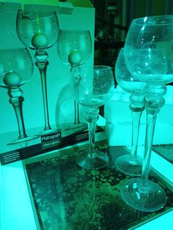 Glass candle holders
