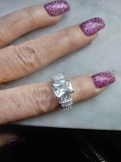 Brand new white topaz set in genuine stamped 925 sterling silver