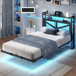 BED FRAME TWIN SIZE WITH LED LIGHTING BRAND NEW IN BOX!!!