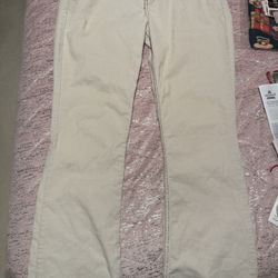 Womens Size 6 Vintage Levi Strauss  Corduroy Off White Flare Super Low Stretch Bootcut  Pants 